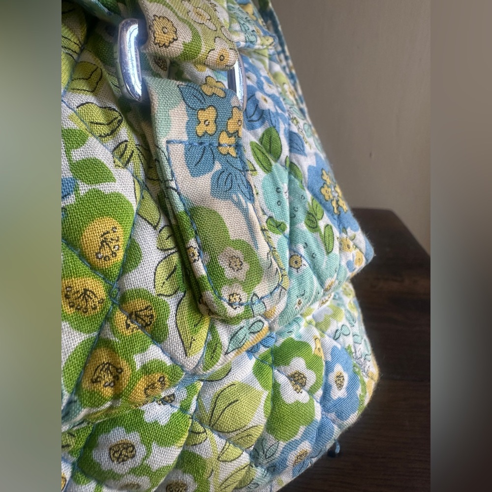 Vera Bradley Green and Blue Floral Crossbody Bag - Picture 4 of 10